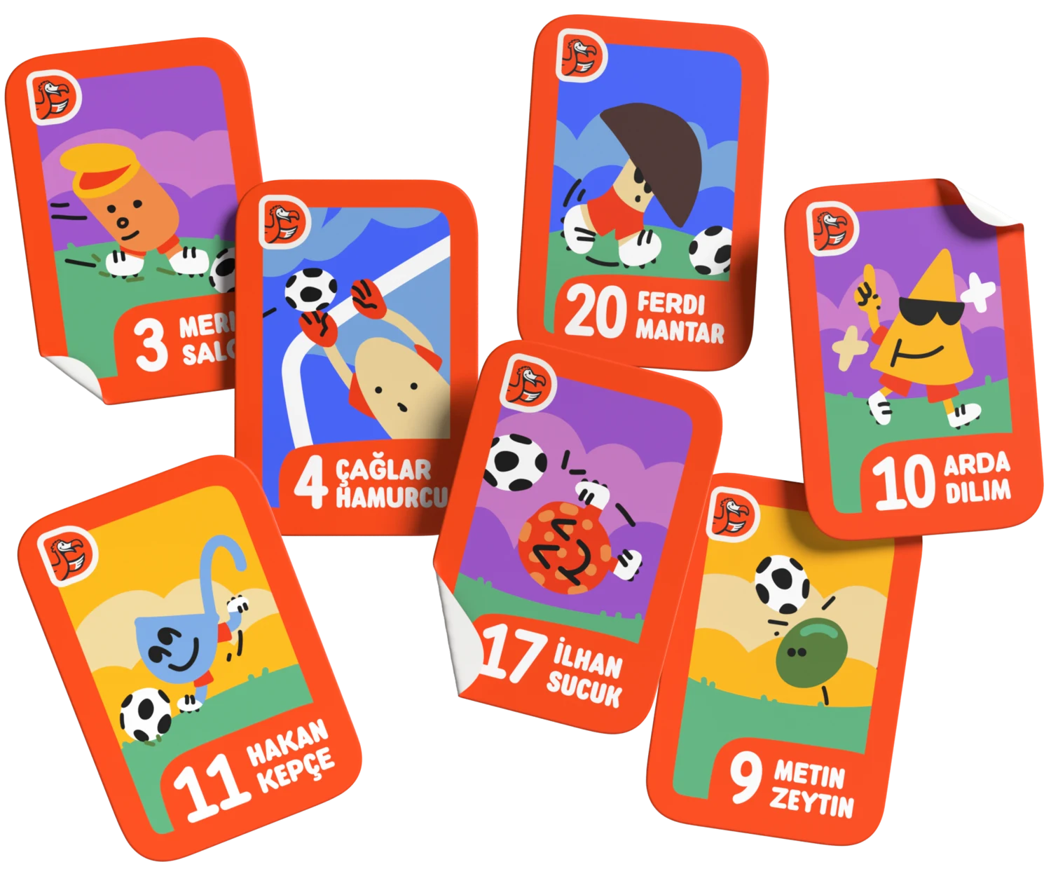 Football collectible cards with Dodo mascots