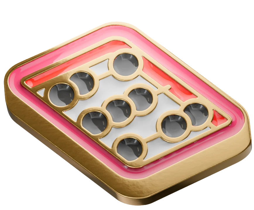 Enamel pin with an abacus