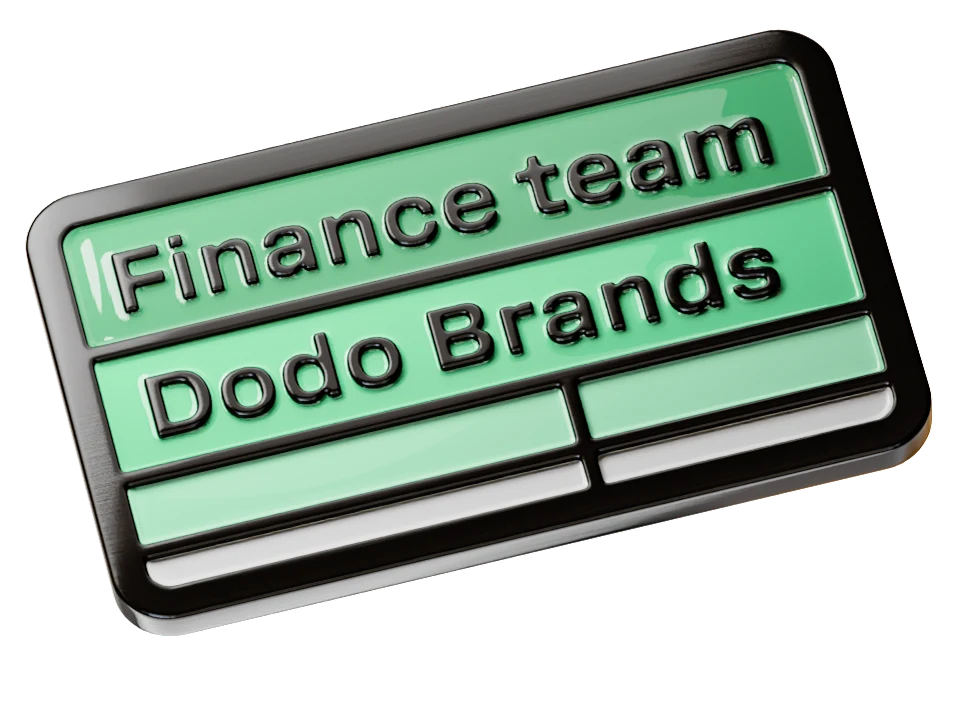 Enamel pin “Finance team — Dodo Brands”